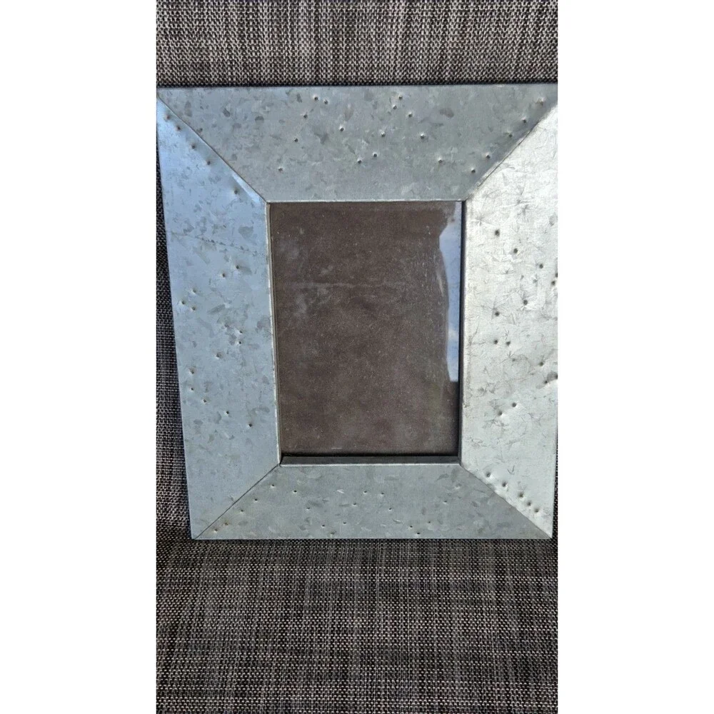 Metal 8x10 Picture Frame Grey/ Silver Pitted Metal By Creative